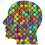 Head silhouette color tiled pattern