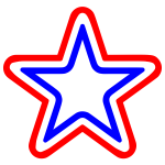 Red White Blue Star Rounded