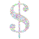 Dollar sign with abstract pattern