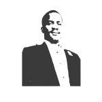 Monochrome silhouette of a man