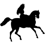 princess riding on horse silhouette