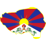 Tibet flag in borders