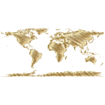 World Map Sketch Gold