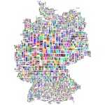 Germany Map Typography Prismatic