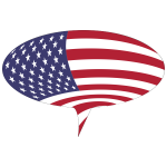 American Flag Speech Bubble With Stroke