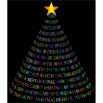 Christmas Tree Typography Type III Prismatic