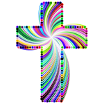 Cross with colored pattern