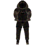 Nasa Spacesuit 3D Wireframe Polyprismatic With BG