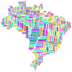 Brazil Map Typography