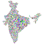 India Map Typography Prismatic