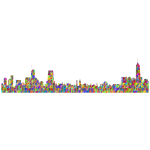 New York City Cityscape Skyline Panorama Silhouette Polyprismatic Triangles