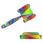 Gavel And Sound Block Icon Low Poly
