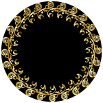 Flourish Ornament Silhouette Frame Gold