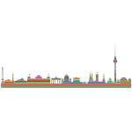 Berlin Cityscape Skyline Silhouette Polyprismatic