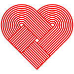 Interleaved Heart Design Red