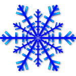 Blue Snowflake with grey Shadow