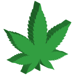 Marijuana Leaf Silhouette 3D