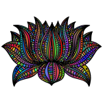 Decorative Lotus Line Art By AngelaRoseMS2 Polyprismatic