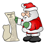 Santa Claus reading his list