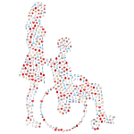 Woman Pushing Man In Wheelchair Silhouette Medical Icons