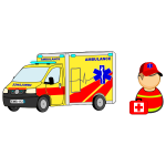 Ambulance car / truck and paramedic