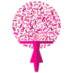 Woman Pink Ribbons Tree