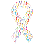 Ribbon silhouette with colorful pattern
