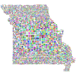 Missouri Map Typography Prismatic