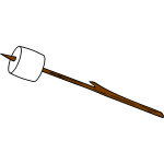 Marshmallow on stick cartoon image
