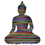 Sitting Buddha Silhouette Chromatic Lines