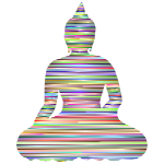 Sitting Buddha Silhouette Chromatic Lines No BG