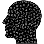Head silhouette with ear pattern