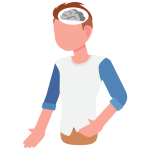 Boy With Visible Brain Illustration