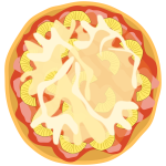 pizza Hawaii (pizza with ham and pineapple)
