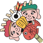 Cartoon character with fish
