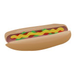 Hot Dog with Ketchup Mustard Relish