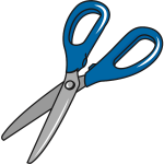Scissors with blue handles-1574177096