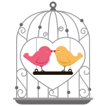 Caged Love Birds By K Malik