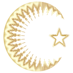Art Deco Style Crescent And Star II Gold