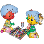 Kids Playing Board Game Free SVG