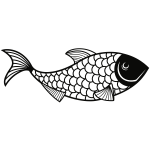 Fish stencil art silhouette