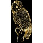 Vintage Owl Line Art Gold