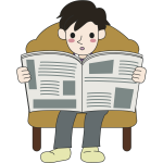 Reading a newspaper