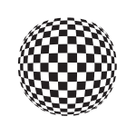 Checkered pattern globe shape