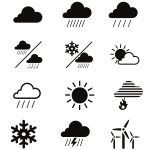 Weather icons and symbols