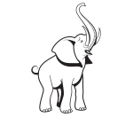 Baby elephant silhouette clip art