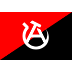 Anarcho-Communist flag with logo