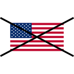 The Flag of the United States crossed out