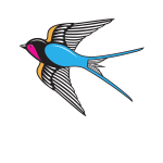 Swallow colored clip art