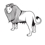 Lion silhouette monochrome art